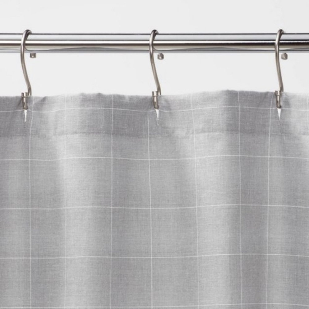 Threshold gray Plaid Shower Curtain‎